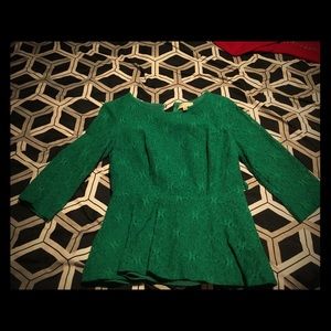 Moulinette Seours Green Peplum Top
